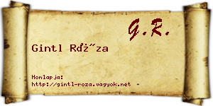 Gintl Róza névjegykártya
